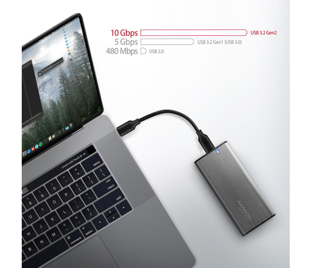 Axagon EEM2-SG2, USB-C 10Gbps - M.2 NVMe & SATA SSD RAW box - 1353424 - zdjęcie 8